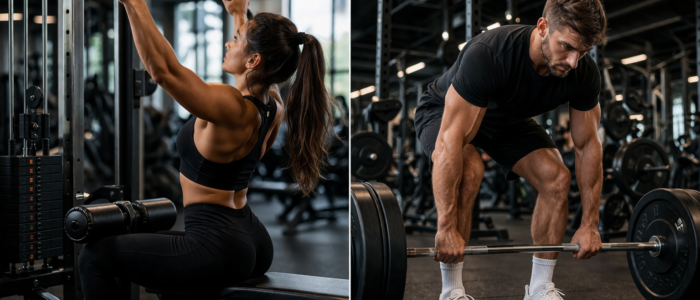 Krafttraining-in-moderner-Fitnessstudio-Atmosphaere